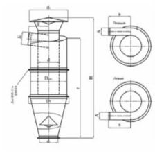 чертеж циклона ЦОЛ в Азове