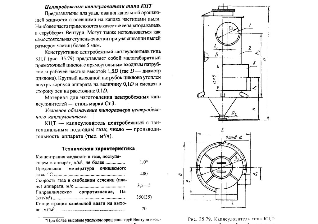 Чертеж каплеуловителя КЦТ в Азове